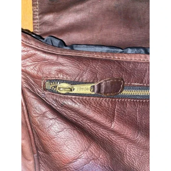 FRYE 100% Genuine Leather Messenger Bag, Dark Brown  (Unisex)  Butter Soft Strap - Picture 9 of 15
